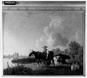 Landscape with  milk maid and cows near a reiver, 1800, Leendert de Koningh