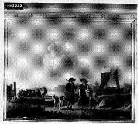 Rivierlandschap met landlieden en veerboot, 1800, Leendert de Koningh