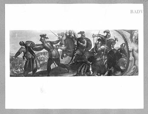 supraporte: fighting soldiers, 1569, Palma le Jeune