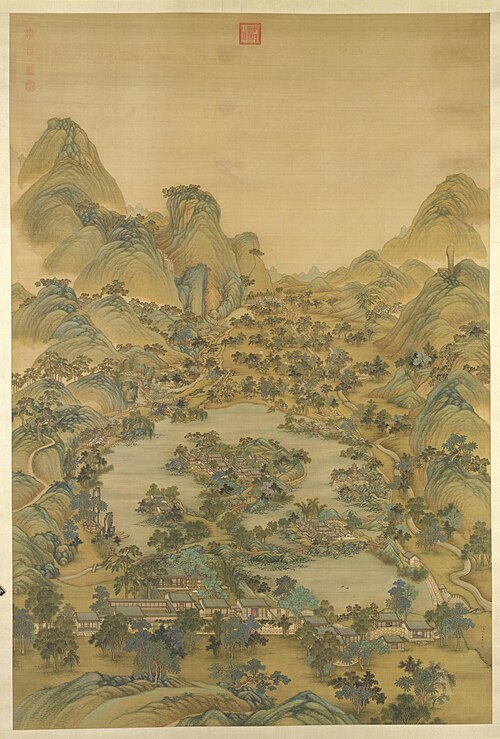 冷枚避暑山庄图轴, , 