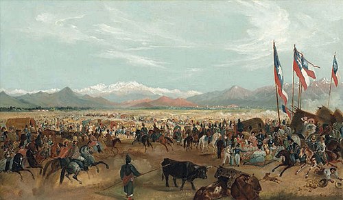 Llegada del Presidente Prieto a la Pampilla., 1837, Johann Moritz Rugendas