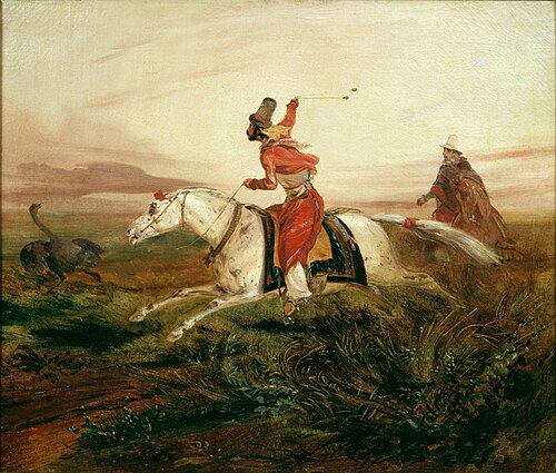 Hunting Ostriches, 1845, Johann Moritz Rugendas