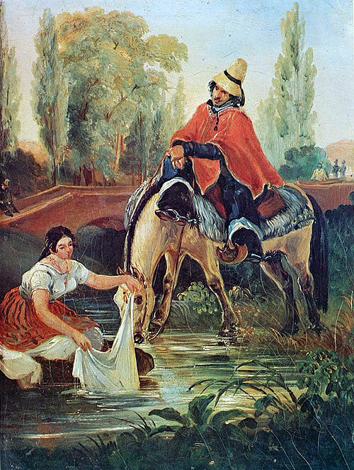 The Huaso and the Washerwoman, 1835, Johann Moritz Rugendas