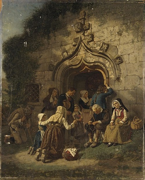 Pendant les vêpres (Morbihan), 1855, Charles Fortin