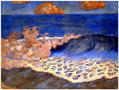 Marine bleue, effet de vague, 1893, Georges Lacombe