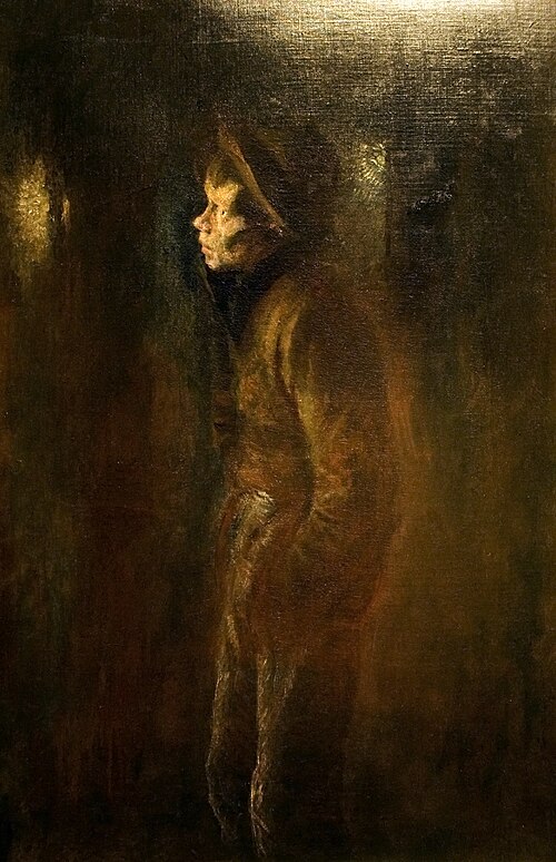 Vagabond Walking at Night, 1885, László Mednyánszky