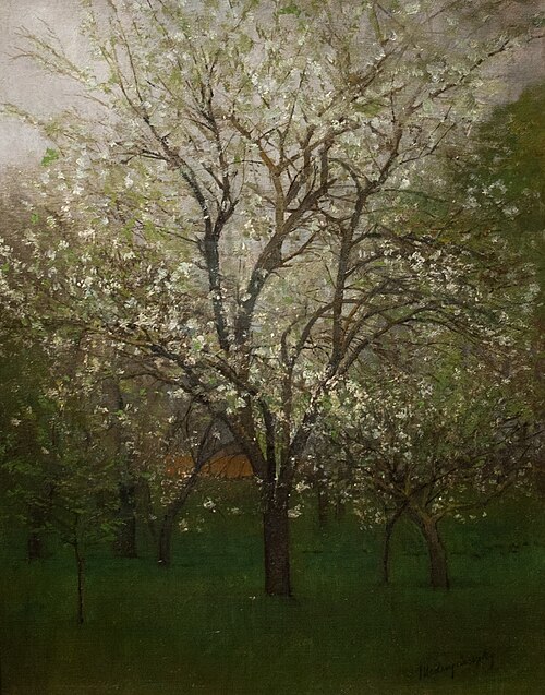 Blossoming spring, 1885, László Mednyánszky