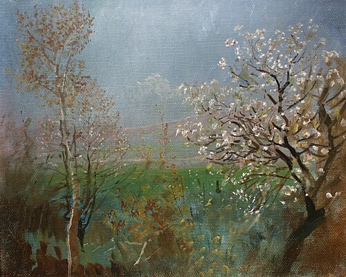 Blossoming_tree, 1885, László Mednyánszky