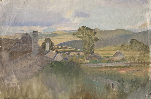 Village below the Tatras, 1880, László Mednyánszky