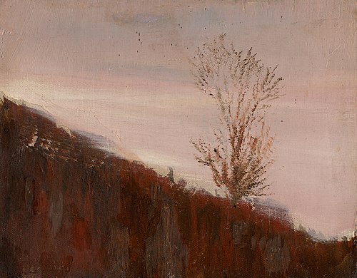 Autumn Hillside with Trees, 1880, László Mednyánszky