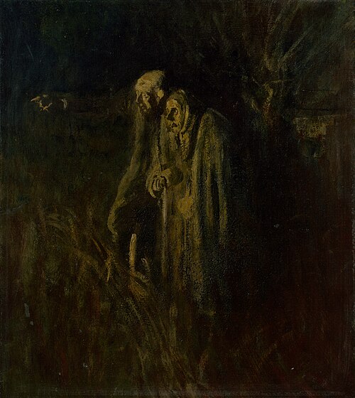 End of Life. Elderly Couple at Night, 1895, László Mednyánszky