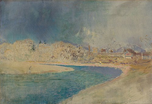 Ohyb rieky Poprad pri Strážkach, 1878, László Mednyánszky