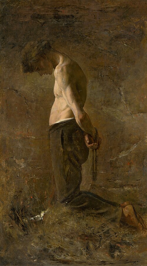 Kneeling Convict, 1878, László Mednyánszky