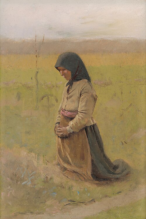 Study of a Kneeling Woman, 1890, László Mednyánszky