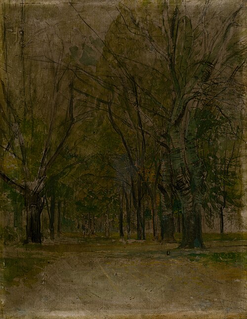 Study of Alley, 1880, László Mednyánszky