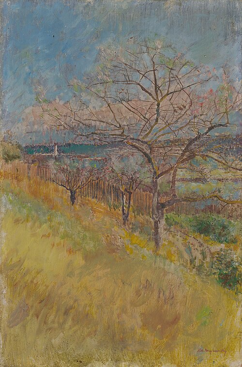 Valley with Trees in Bloom, 1890, László Mednyánszky