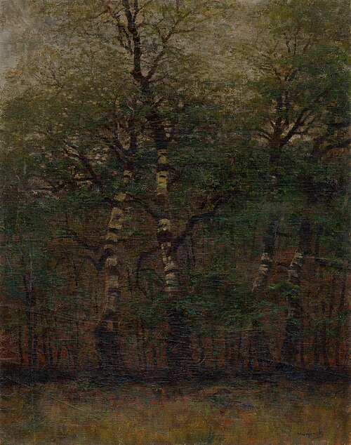 Inside of Birch Forest, 1900, László Mednyánszky
