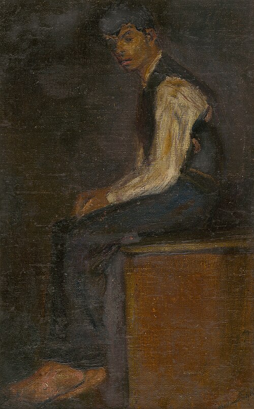 Study of a Seated Man, 1910, László Mednyánszky