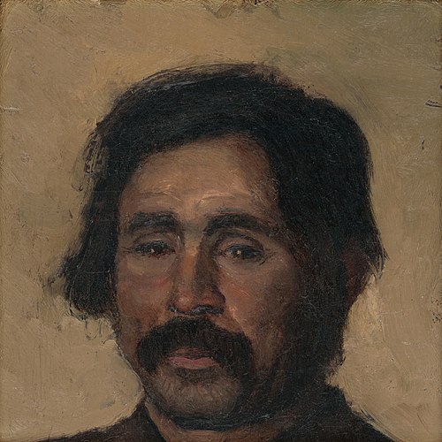 Fragment of a Head Study of a Gypsy, 1880, László Mednyánszky