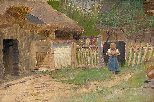 Girl in a Farmyard, 1880, László Mednyánszky