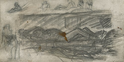 Study of a Bound Slave and Other Motifs, 1900, László Mednyánszky