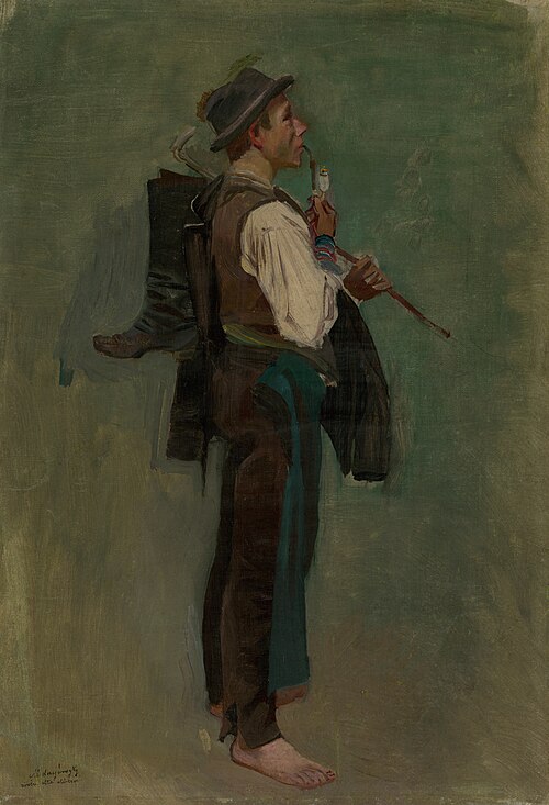 Young Man with Pipe, 1895, László Mednyánszky