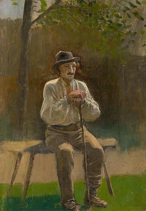 Seated Peasant, 1877, László Mednyánszky
