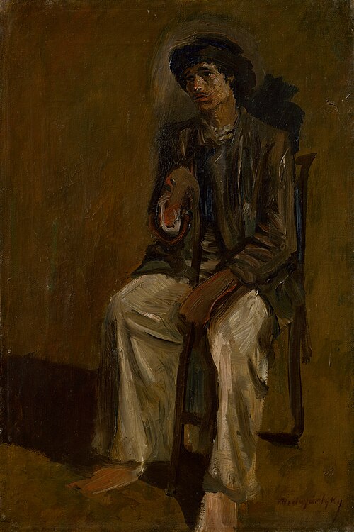 Seated Gypsy with a Staff, 1890, László Mednyánszky