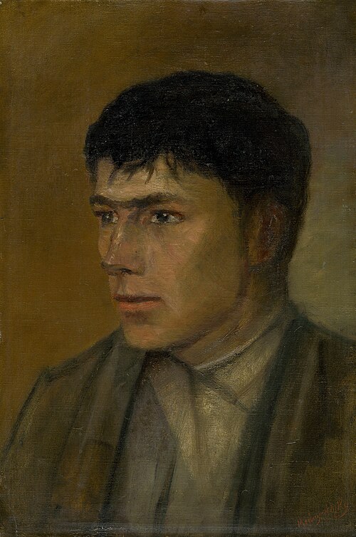 Portrait of a Village Lad, 1910, László Mednyánszky