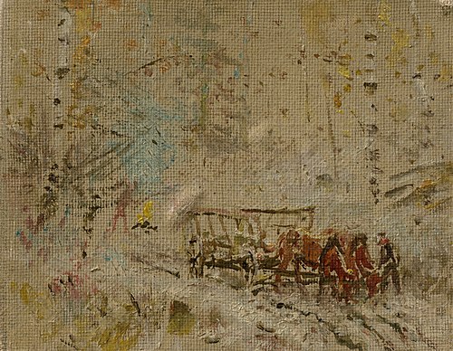 Winter Landscape with a Hay Wagon, 1895, László Mednyánszky