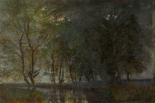 Trees by the Váh, 1870, László Mednyánszky