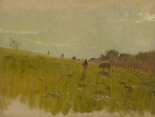 To the Pasture, 1900, László Mednyánszky