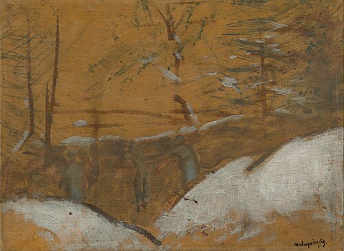Trenches in Winter, 1914, László Mednyánszky