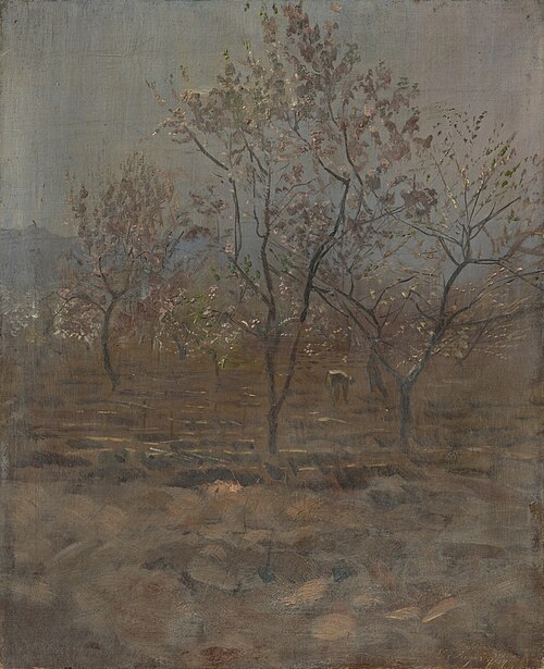 Trees in Blossom, 1890, László Mednyánszky