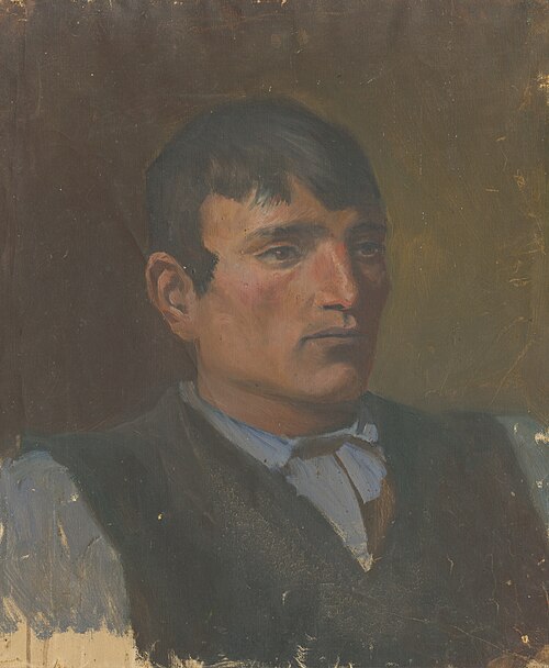 Study of a Young Man in a Dark Vest, 1880, László Mednyánszky