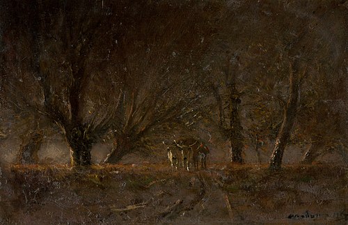 Night Landscape with Ox-Yoke, 1897, László Mednyánszky