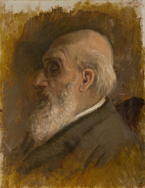 Painter's Father Profile with Pince-nez, 1895, László Mednyánszky