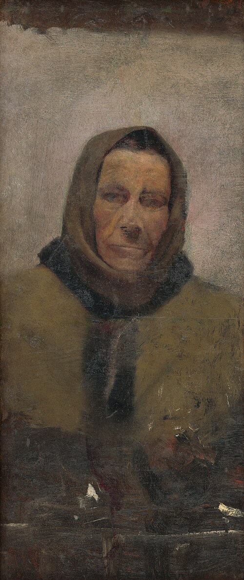 Portrait of an Old Woman in a Fur Coat, 1895, László Mednyánszky