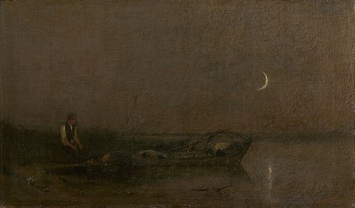 Fishing by Moonlight, 1880, László Mednyánszky