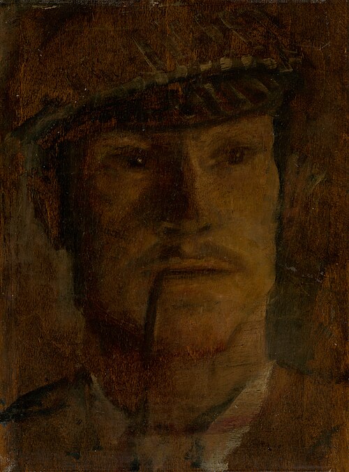 Study of a Man in a Hat with a Pipe, 1910, László Mednyánszky