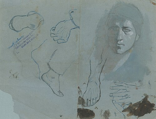 Study of Heads, Hands and Feet, , László Mednyánszky