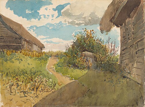 Landscape betwen Haylofts, , László Mednyánszky