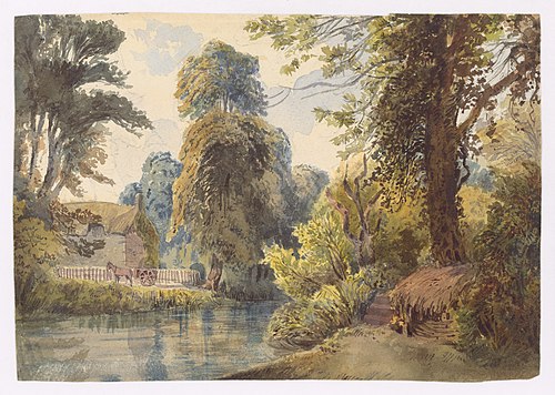 Švajčiarsky park s jazierkom a so záprahom, 1870, László Mednyánszky