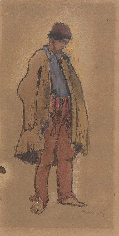 Study of a Standing Gypsy, 1885, László Mednyánszky