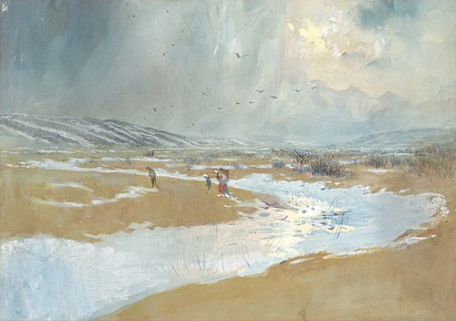 Spiš Landscape in Winter, 1879, László Mednyánszky