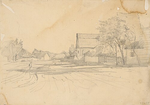 In a Village, , László Mednyánszky