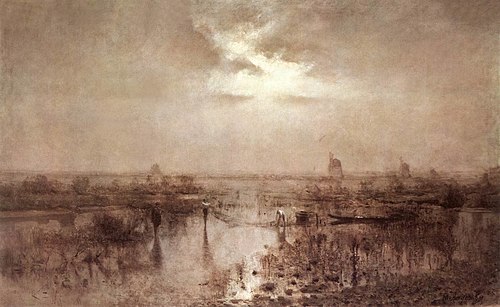 Fishing by the River Tisza, 1878, László Mednyánszky