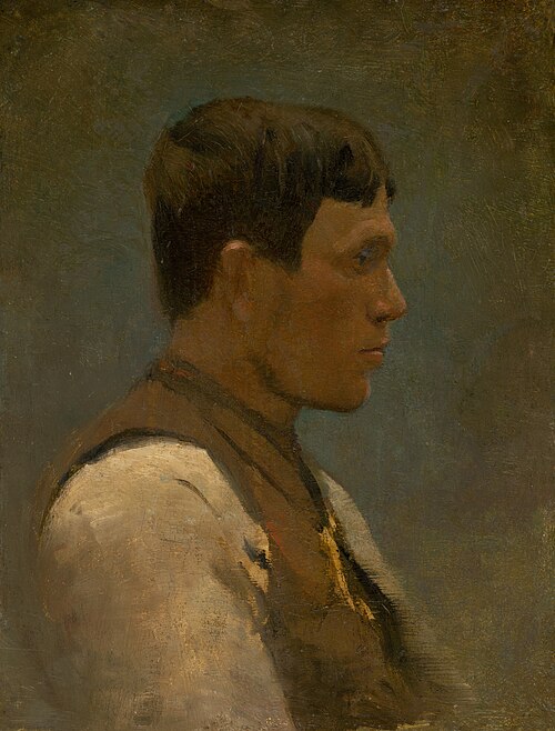 Mladý chlapec z profilu, 1875, László Mednyánszky