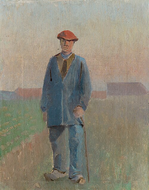 Vidiečan s paličkou, 1880, László Mednyánszky