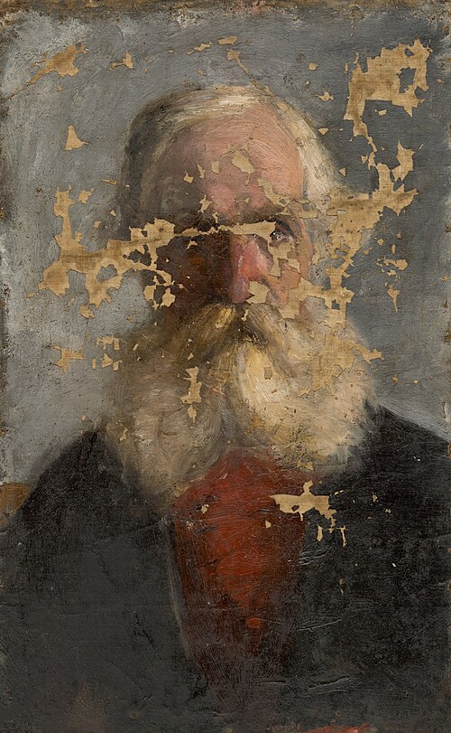 Štúdia belovlasého starca s bradou, 1880, László Mednyánszky